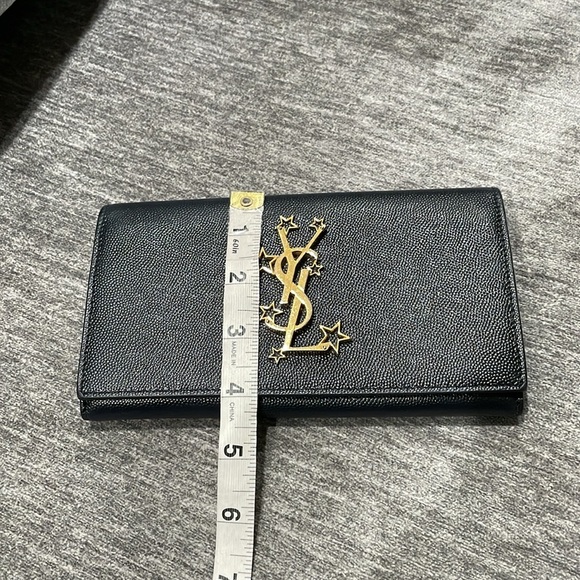 YVES SAINT LAURENT Grain De Poudre Star Studded Monogram Wallet in Black - Picture 16 of 16